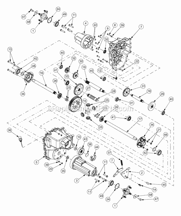 Hydro Transmission (Pn 618-04110) Diagram and Parts List for LT2138 13A-214F710 Cub Cadet Lawn Tractor
